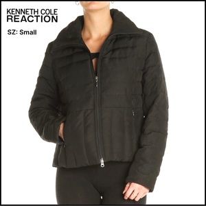 Kenneth Cole Reaction Short Jacket. Sz: Small, Black, Quilted, Light-mid weight.